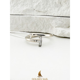 Кольцо из белого золота с бриллиантами в стиле Cartier